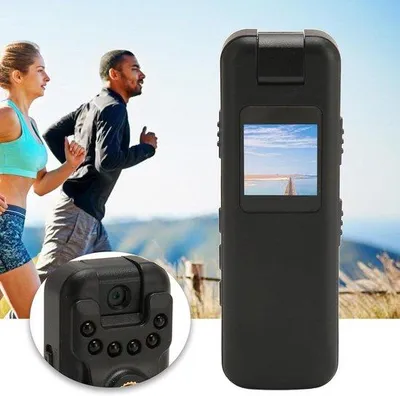 Productafbeelding van Kleine 1080P HD-videocamera met nachtzichtfunctie, ideaal voor sportactiviteiten zoals paardensport en hardlopen.
