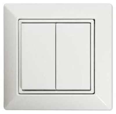 Produktbild von Casambi Easyfit draht- & batterieloser Wandschalter 2-fach Weiß