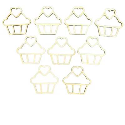 Produktbild von 9 Stück Holz-Cupcakes – 5 x 5 cm – Lasergeschnittene Muffin-Motive aus Sperrholz – 3 mm dick – Natur – Bastelholz für Kinder, DIY, Deko & Scrapbooking