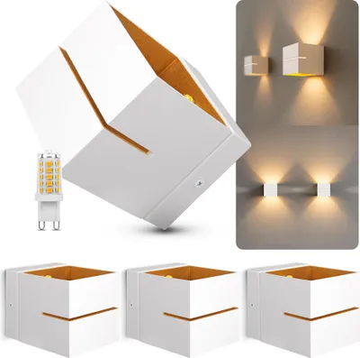 Produktbild von SSC-LUXon 4 Stück KOURA Wandleuchten mit Lichtspalt – Wandaufbalampe inkl. G9 LED 3W warmweiß dimmbar – moderne Up & Down Wandstrahler