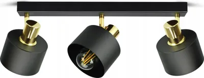 Produktbild von LUXOLAR LED Deckenleuchte 3 flammig Schwarz Gold E27 60 W - Deckenlampe Schwenkbar für Wohnzimmer, Küchen - Klassisches Design