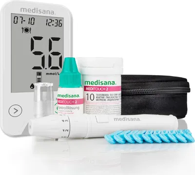 Produktbild von medisana MediTouch 2 Blutzuckermessgerät mmol/L für Diabetiker mit Zubehör