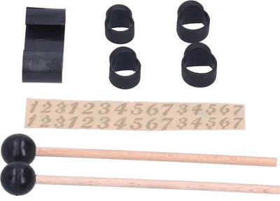 Image de Set de baguettes – Baguettes à tête ronde, protège-doigts, supports et autocollants, accessoires pour percussions