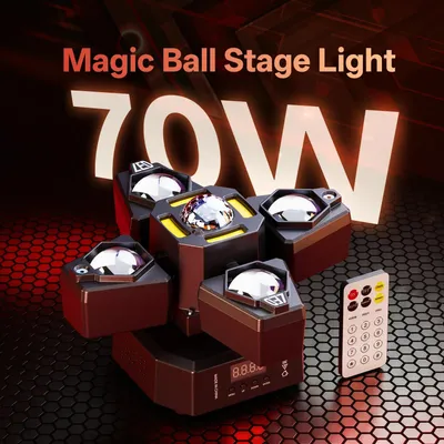 Produktbild von Beam Magic Ball Bühnenlicht - DMX-Bühnenbeleuchtung - 70 W - 4 Arme - RGBW-LED - Fernbedienung - EU-Stecker