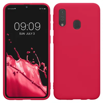 Produktbild von kwmobile Handyhülle für Samsung Galaxy A40 Hülle - TPU Case - Kabelloses Laden - Schutzhülle Cover in Neon Pink