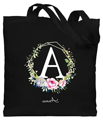 Produktbild von Baumwolltasche - Initialen - Personalisierte Geschenke Frauen I Geschenkideen Mädchen mit Namen I Geschenke Freundin