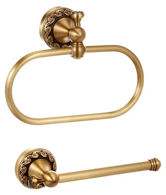 Productafbeelding van Set van 2 Antieke Messing Badkameraccessoires