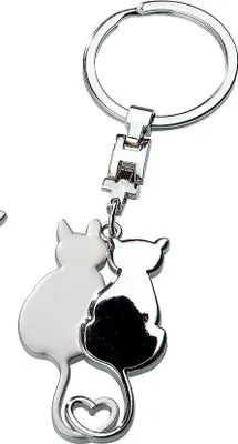 Produktbild von Metall Schlüsselanhänger Katzenliebespaar