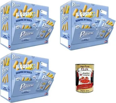 Produktbild von Gran Pavesi Tocchetti di mais Maisstücke 3x Display mit 32 Beuteln à 32 g + Italian Gourmet polpa 400g
