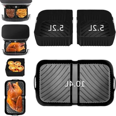 Immagine prodotto di Set di sacchetti in silicone per friggitrici ad aria di grandi dimensioni - Nero - 3 pezzi - Accessori