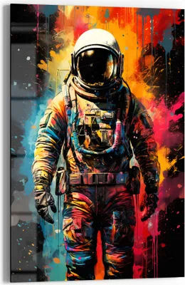 Produktbild von DEQORI Glasbild Echtglas 60x90 cm 'Sternenreisender' Wandbild Bild modern Deko