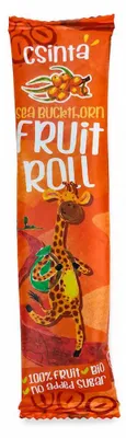 PRZEKĄSKA ROLL JABŁKO - ROKITNIK BEZ DODATKU CUKRÓW BEZGLUTENOWA BIO 12 g - CSINTA