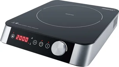 Produktbild von Induktionskochfeld mit robuster durchgängiger Glas-Keramik-Oberfläche, ø 22 cm Kochfläche, Temperaturregelung 60 – 240°C, automatische Topferkennung