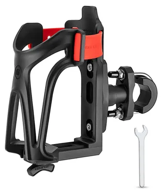 Obrázek produktu pro Držák na láhve pro jízdní kola, otočný o 360°, průměr 6-8,5 cm, černý/červený
