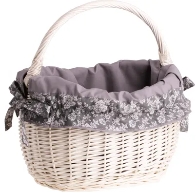 Produktbild von Kleiner Einkaufskorb aus Weide, retro Creme 35x26 H25/36 cm