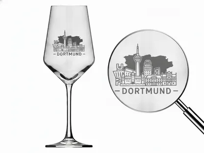 Produktbild von Valhalla Weinglas Dortmund Gravur 350ml spülmaschinenfest