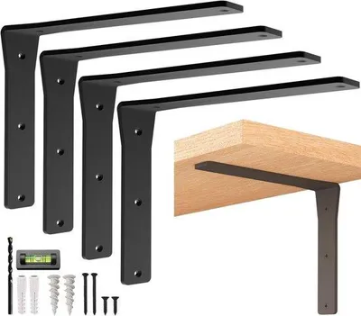 Productafbeelding van Sterke Metalen Legplankdragers voor 30-35 cm Planken, 4 Stuks