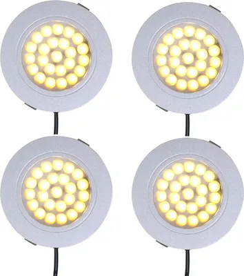 Produktbild von 4er Set Wohnwagen Wohnmobil Deckenleuchte Deckenlampe LED, 12v, 220lm, Ø65x11mm
