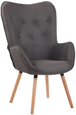 Produktbild von CLP Lounger Ashford Stoff mit Eichenholzgestell dunkelgrau natur