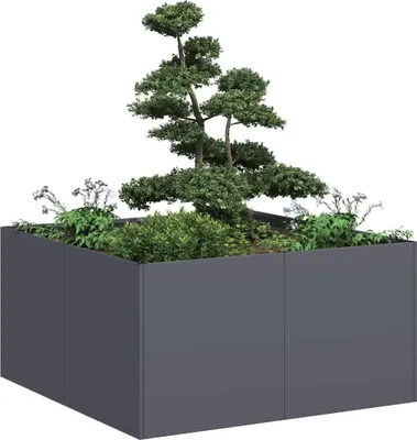 Produktbild von "SALE 2026"Pflanztopf/Blumenkübel Moderne - Pflanzkübel - Blumentopf Anthrazit 80x80x40cm Kaltgewalzter Stahl Promotion326362 - Beete