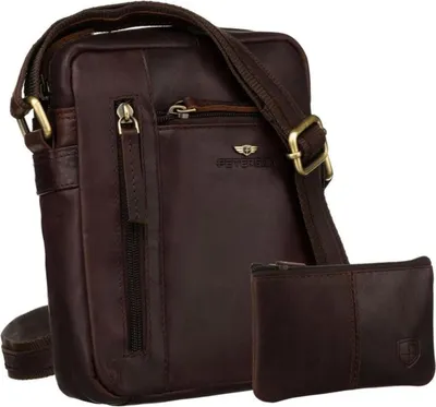 Obrázek produktu pro Peterson pánská kožená crossbody taška hnědá 21x17 cm
