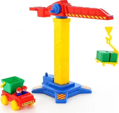 Image de Polesie Kit grue de chantier avec voiture, 8 pièces