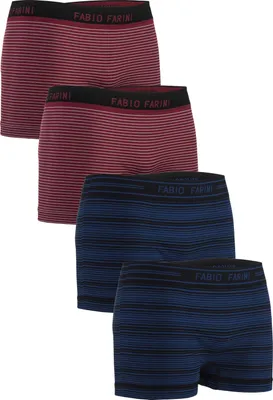 Produktbild von Fabio Farini - 4 Stück Herren Unterhosen - Männer Retroshorts aus weicher Microfaser im sportlichen Look mit Logoschriftzug