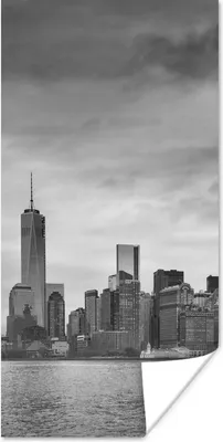 Produktbild von MuchoWow® Poster Manhattan New York in schwarz und weiß 60x120 cm - Wandschmuck