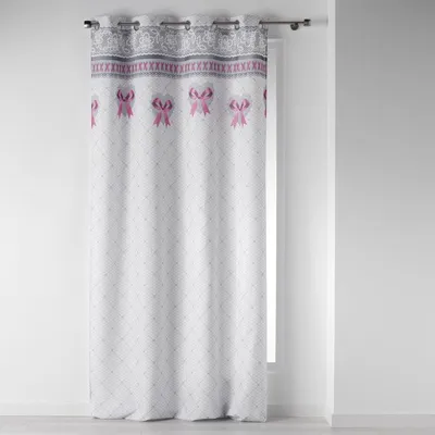 Obrázok produktu pre Záves MADEMOISELLE, 140 x 260 cm, biely s ružovými stuhami