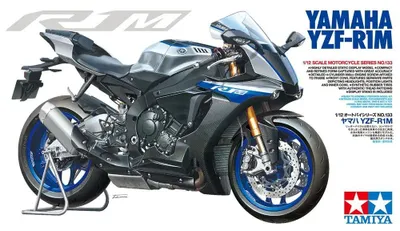 Produktbild von Tamiya Yamaha YZF-R1M, Motorradmodell, Montagesatz, 1:12, Yamaha YZF-R1M, Unisex, Schwarz, Blau, Silber
