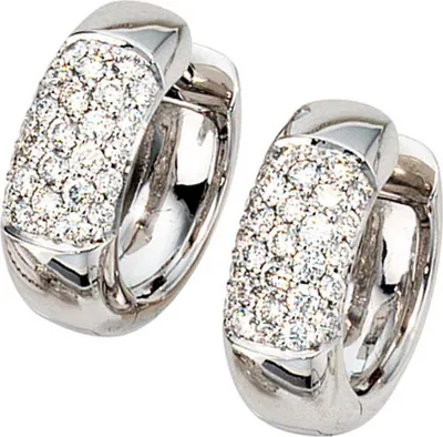Produktbild von JOBO Creolen 585 Gold Weißgold 54 Diamanten Brillanten 0,60ct. Ohrringe