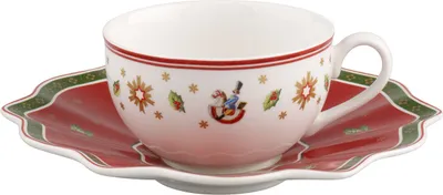 Produktbild von Villeroy & Boch Toy's Delight Kaffeetasse mit Untertasse 170 ml Rot (zackig)