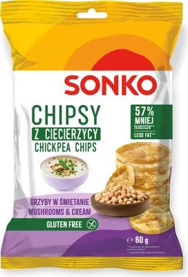 Obrázok produktu pre Sonko Cícerové lupienky s príchuťou húb v smotane 60 g