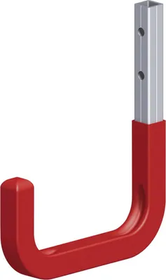 Produktbild von alfer Wandhaken, gummiert 80 mm 80 x 120 mm Aluminium roh rot gummiert