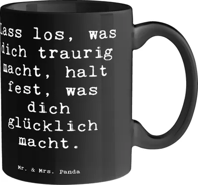 Produktbild von Mr. & Mrs. Panda Tasse Spruch Verluste betrauern und loslassen - Schwarz - Geschenk, Becher, emotionale Heilung, Vertrauem, cappuccinotasse, Unterstützung, Zuversicht
