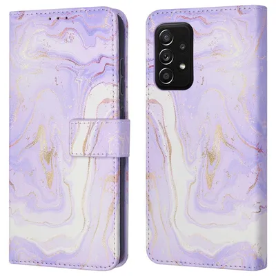 Imagen del producto de Funda Tipo Libro con Diseño para Samsung Galaxy A52(s) (5G/4G) - Purple Marble