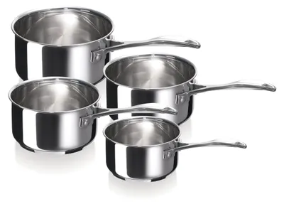 4er-Set Edelstahltöpfe 14–20 cm, induktionsgeeignet