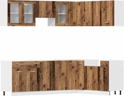 Produktbild von 11-tlg. Küchenschrank-Set Lyon Altholz-Optik Holzwerkstoff