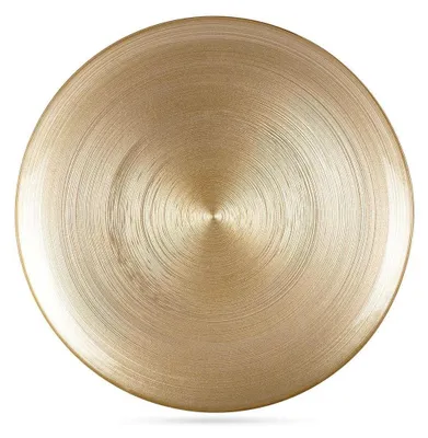 Produktbild von Flacher Speiseteller aus Glas, gold, 32,5 cm