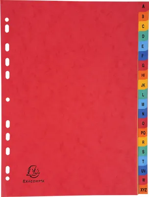 Produktbild von Exacompta 5x Register + A4, Karton, 225g, 20 Taben, Taben A-Z, sortiert, 4803Z