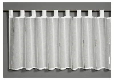 Produktbild von Bistrogardine mit Scherlistreifen, Silbergrau, 140 x 48 cm
