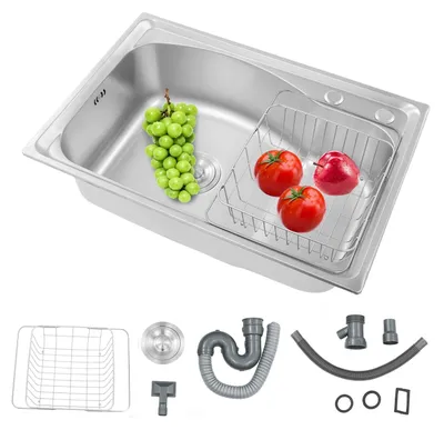 Obrázok produktu pre Nerezový vstavaný umývač s rozmerom 65 x 44 cm s odkvapkávacou miskou