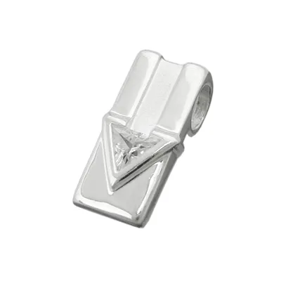 Produktbild von Anhänger 17x9mm Viereck mit Zirkonia matt-glänzend Silber 925 silber 17x9mm