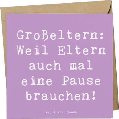 Produktbild von Mr. & Mrs. Panda Deluxe Karte Spruch Großeltern Pause - Lavendeltraum - Geschenk, Glückwunschkarte, Geburtstage, Familienunterstützung, Verwandte, Klappkarte, doppelkarte
