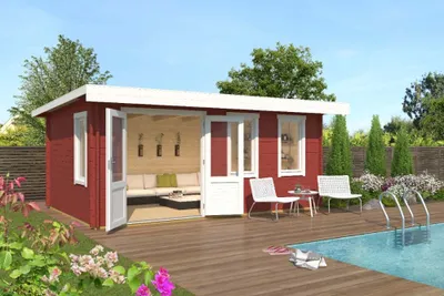 Produktbild von Gartenhaus Outdoor Life Baruda 53 inkl. Fußboden 570 x 415 cm natur
