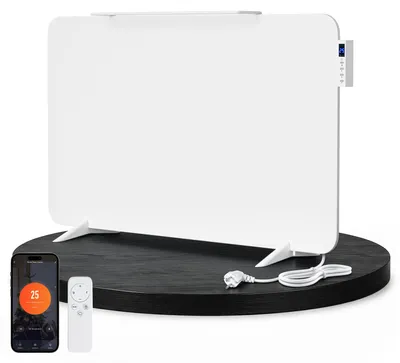 Immagine prodotto di Eikuavons, pannello radiante a infrarossi da 800W, colore bianco, per riscaldamento a parete, con controllo tramite app Wi-Fi e termostato, ideale anche come asciugamano per il bagno