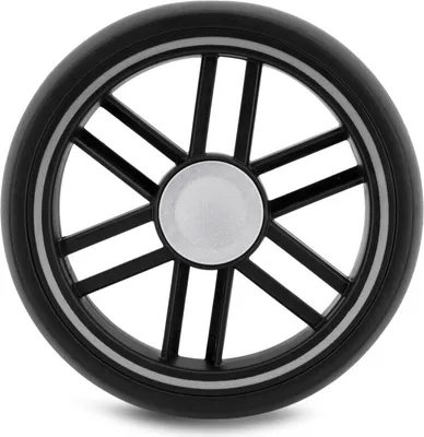 Produktbild von Hinterrad MoMi ESTELLE Kinderwagen - 6,5" EVA- Schaumstoff - Schwarz/Silber