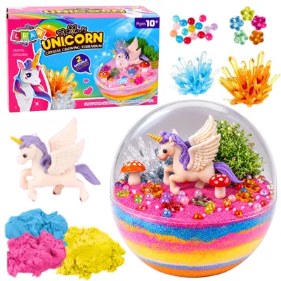 Produktbild von Kristallzucht-Experimentierset, Einhorn-Terrarium, DIY-Beleuchtung, KI-generiertes Bild