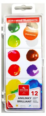 Immagine prodotto di Scatola colori KOH Acquerello brillante Ø 22,5 mm acquerelli 12s
