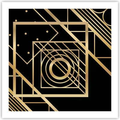 Produktbild von Poster - Poster ohne Rahmen - Abstraktion Quadrat Gold - 60x60 cm - Wand Bild - Wanddeko - Wandbilder - Kunstposter - Wandposter - Bilder - Kunstdruck - Wanddekoration - Wandbild - P2XAC60x60-4375